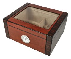 Humidor červenohnedý presklený 35D
