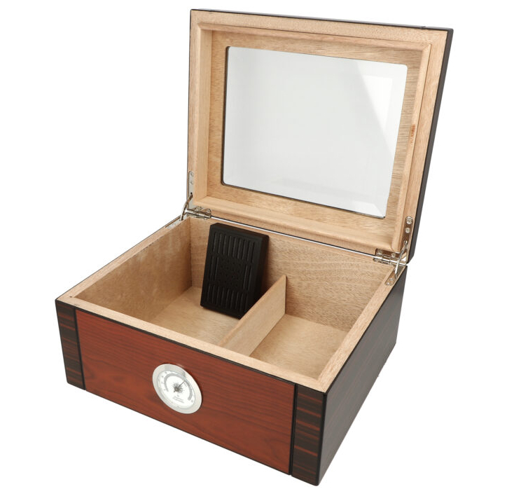 Humidor červenohnedý presklený 35D